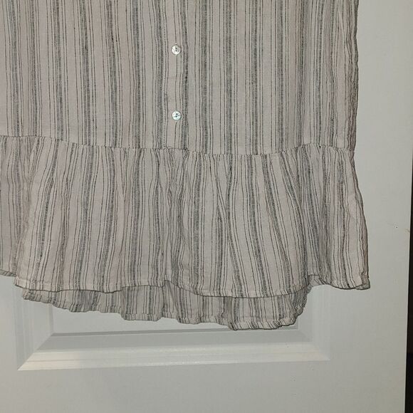 Tahari Linen Ruffle Sleeveless Blouse - Picture 5 of 12